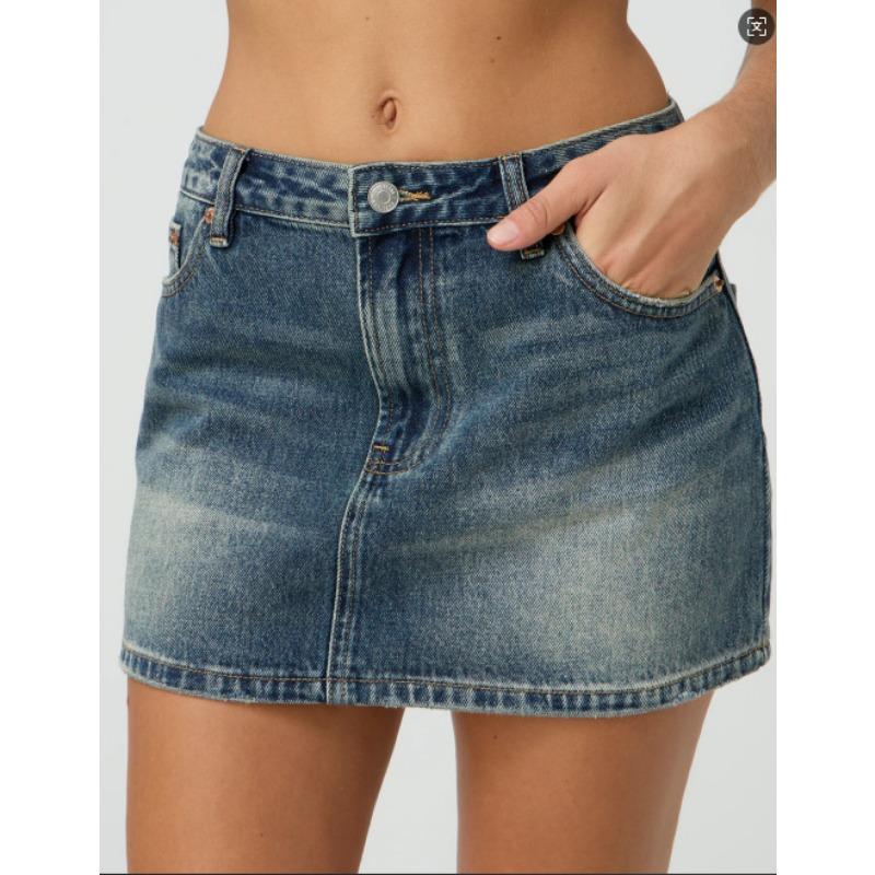 Women's New Slim Casual Stretch Washed Denim Skirt