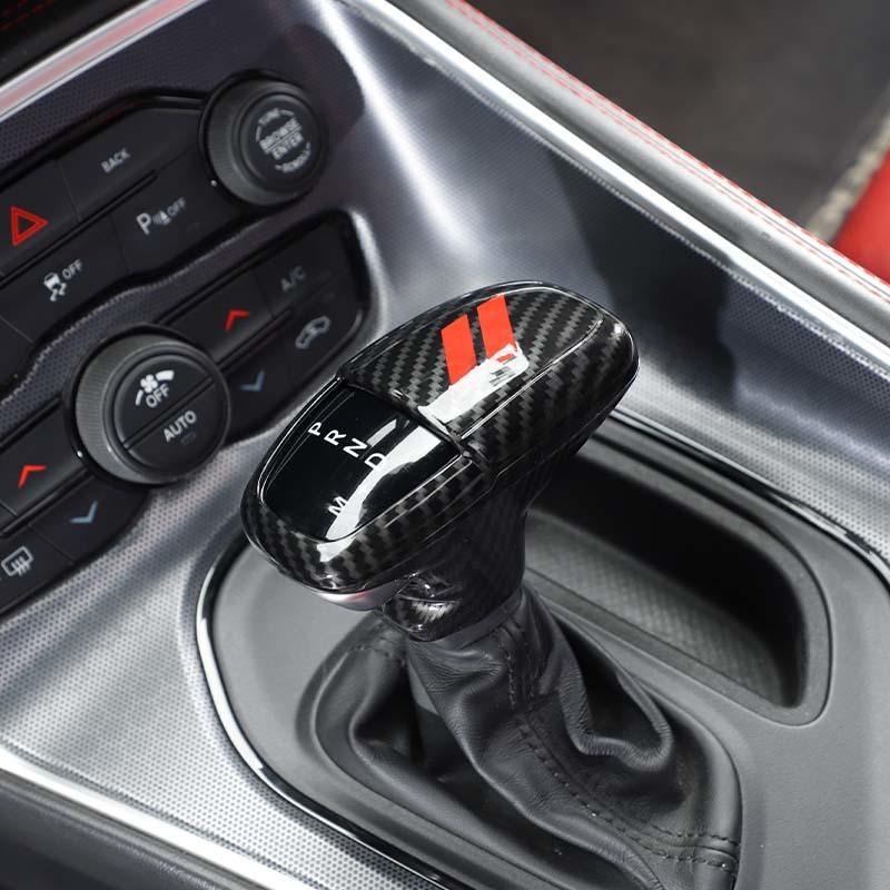 Gear Shift Panel Cover For Dodge Charger Gear Lever Protective Sticker For Dodge Challenger 2015 Up For Durango 2018 Up ABS Carbon Fiber Accessories