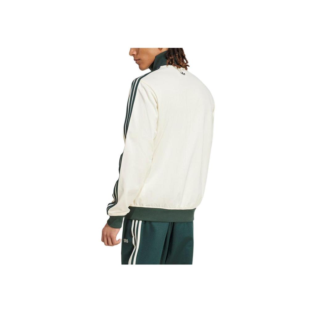 Adidas Оригинальный спортивный топ-куртка коллаборации Originals x SNS, модный, удобный, с длинным рукавом, на молнии, мужская куртка, белый IZ3138