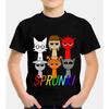Детская футболка Sprunki Incredibox с коротким рукавом, Хоррор-игра, для мальчиков и девочек, летняя, мультяшная, повседневная, детская одежда
