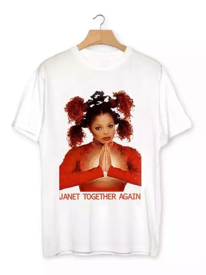 Janet Jackson Together Again Cotton All Size White Unisex Tee Shirt
