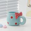 Жаропрочные керамические кружки с бантом, чашка для напитков, милые кофейные чашки для дома