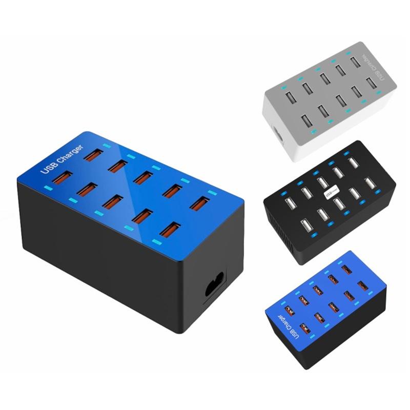 50 Вт / 90 Вт / 100 Вт 10/20 портов USB-зарядная станция, многопортовый USB-адаптер для настенного зарядного устройства Быстрое зарядное устройство для домашнего офиса, гостиницы, школы