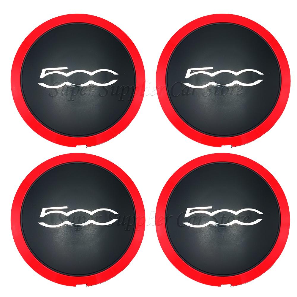 New For Fiat 500 Car Hubcap Wheels Centre 133Mm Hub Caps Dust Cover Silver or Black or Red 68078421AC 51884863 68078419AC