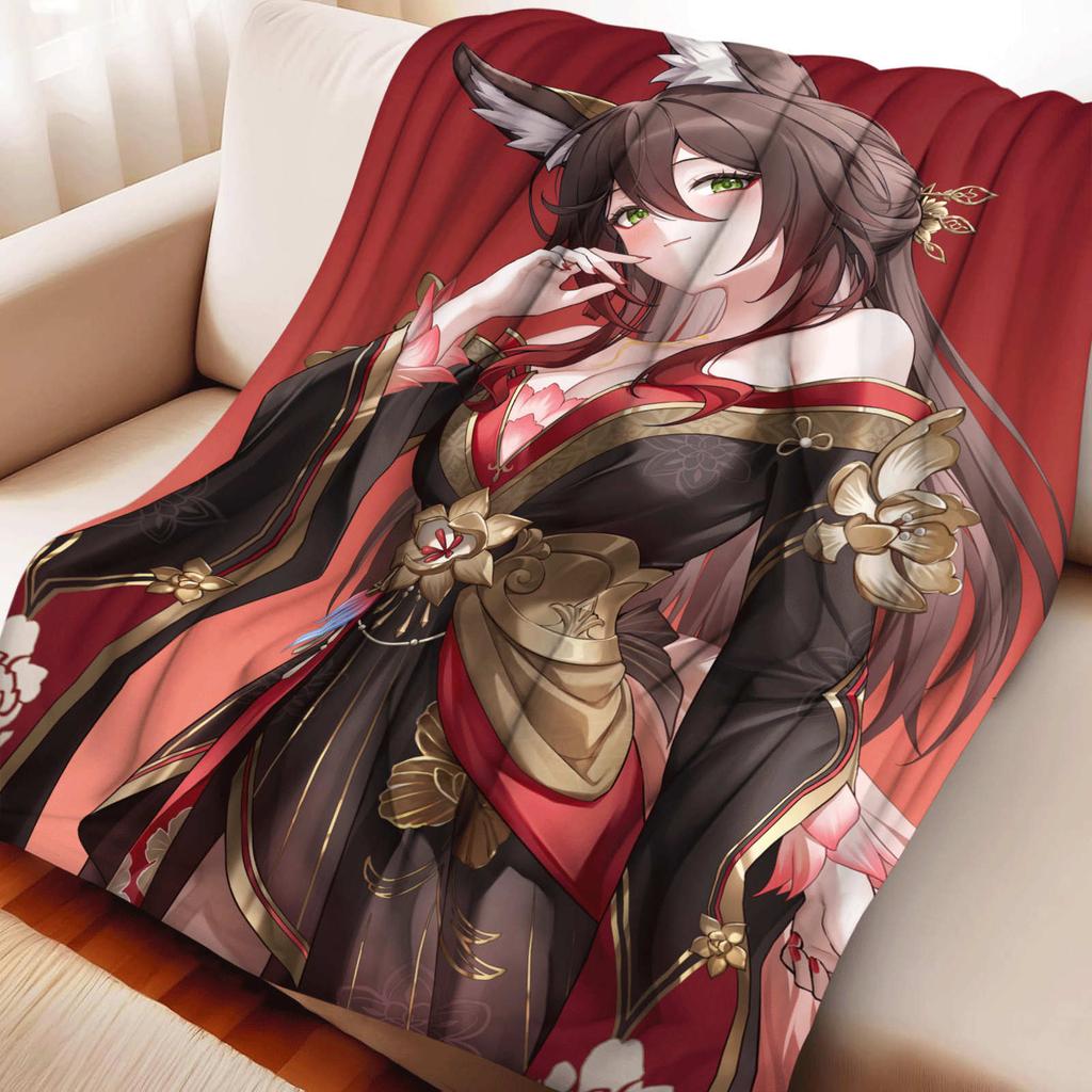 Cartoon Azur Lane Cute Girl Soft Flannel Blanket Cover Warmth Soft Anime Blanket Multifunctional Decor Home Universal Blankets