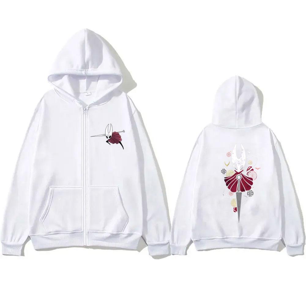 Game Hollow Knight Print Zipper Hoodie Men Women Fashion Casual Oversized Zip Up Jacket Coat Unisex Vintage Hoodies Streetwear