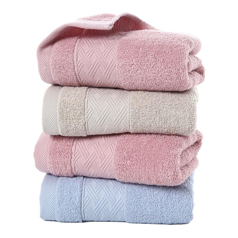 Plain Jacquard Cotton Towel Thickened Face Towel Water-absorbing Household Towel Pure Cotton Towel
