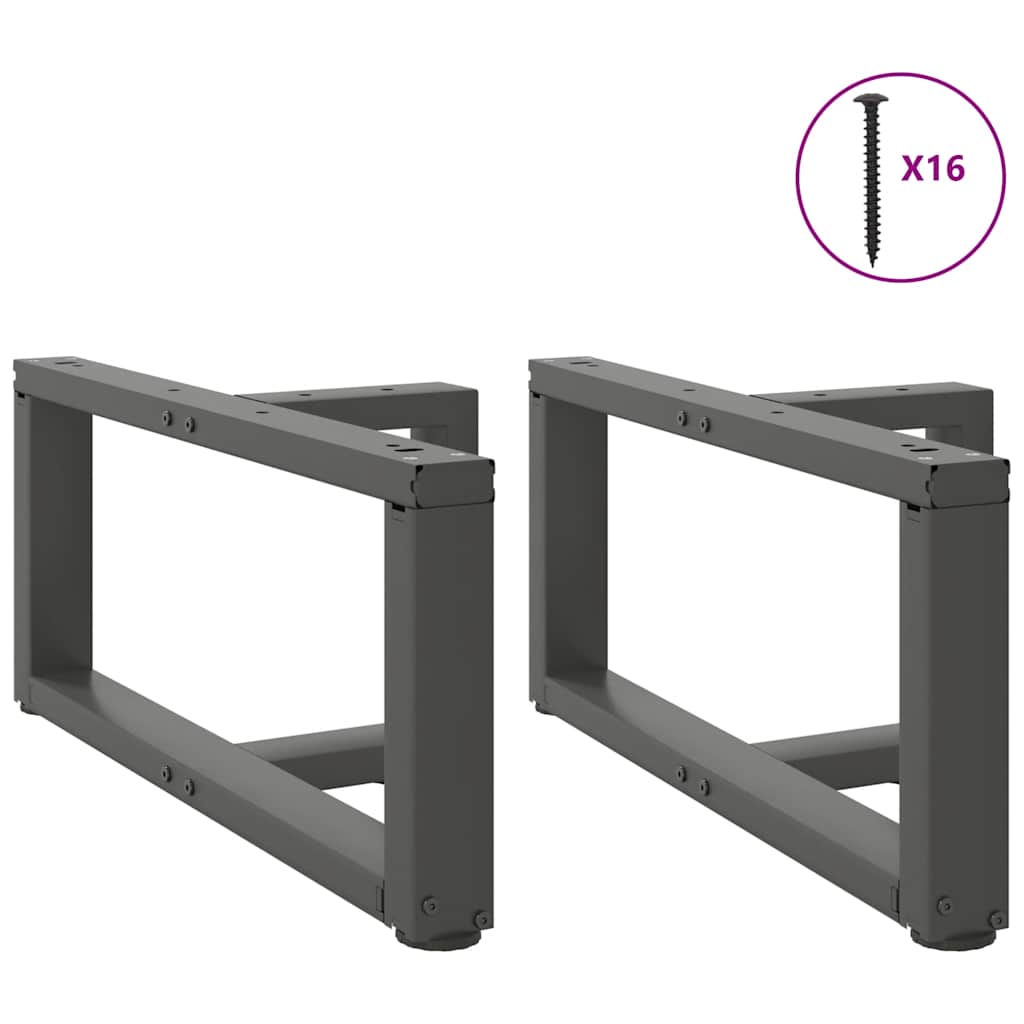 Vidaxl Nogi Do Stolika Kawowego, 2 Pcs., Antracyt, 60X25X(30-31) Cm