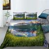Постельное белье с рисунком 3D-пейзажа, односпальная двуспальная кровать, полноразмерная наволочка и пододеяльник, печать с изображением моря и растений, украшение дома из материала из микрофибры