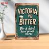 Винтажная металлическая вывеска Victoria VB Bitter - Ретро настенный декор с предварительно просверленными отверстиями, Классический зелено-желтый дизайн для дома, бара