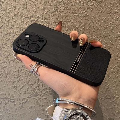 Подходит для чехла для телефона Apple 16promax, Деревянная текстура IPhone15 Склейка 14/13 Противоударный 12 Бизнес кожаный чехол