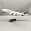 1/160 Scale B747 Airplanes South Africa Airways Aeroplane 47cm Diecast Resin Model Large Plane With LED and Wheel Souvenir