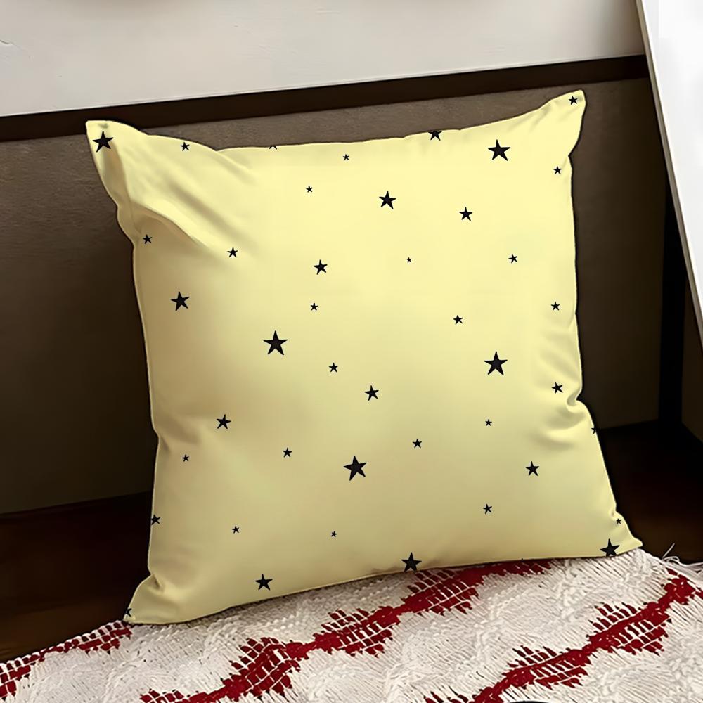 Glittery Star Background Cushion Cover Reversible Soft Durable Pillow Cover Home Car MultiScene Use for Daily Comfort