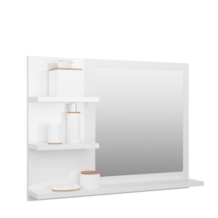 VidaXL Miroir de salle de bain Blanc brillant 60x10,5x45 cm Aggloméré 805012