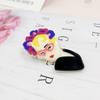 Blucome New Design Unique Lady Figure Acrylic Brooch Pins For Women Girls Pins Lapel Badges Bag Decorations Party Dress Jewelry