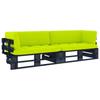 Day and Night - Day and Night 2-seater Pallet Sofa with Black Impregnated Pine Wood Cushions