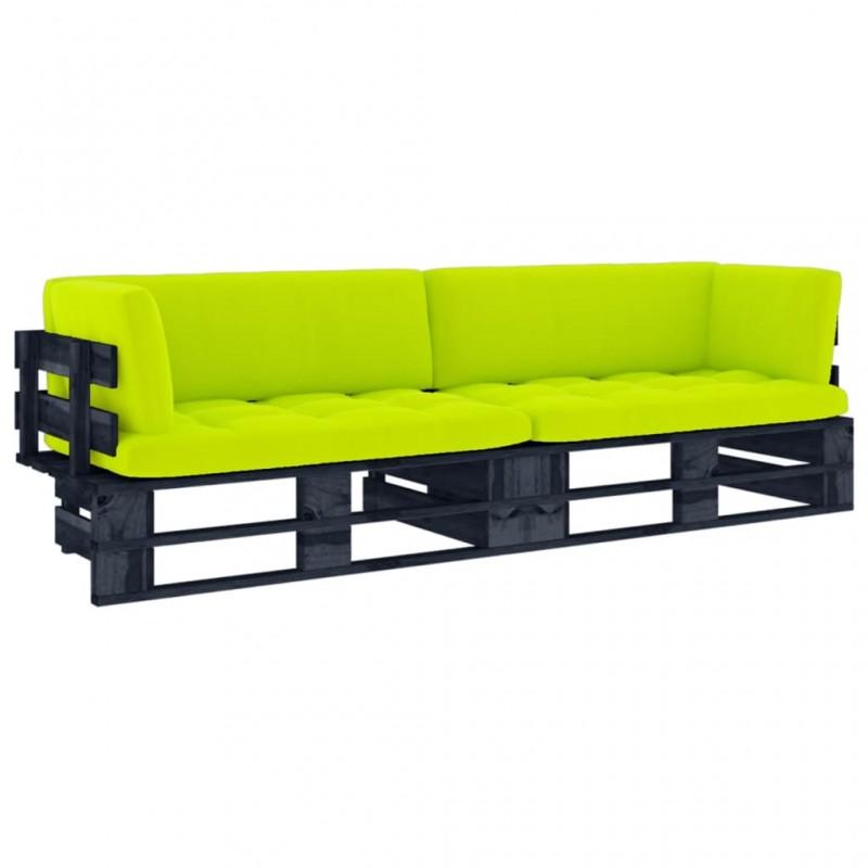 Day and Night - Day and Night 2-seater Pallet Sofa with Black Impregnated Pine Wood Cushions