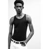 Топ без рукавов в рубчик HM Slim Fit, черный