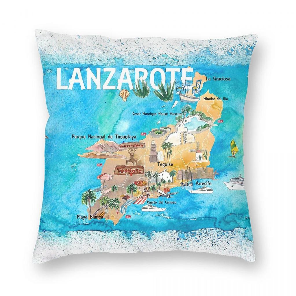 Lanzarote Canarias Spain Square Pillowcase Polyester Linen Velvet Printed Zip Decor Home Cushion Cover