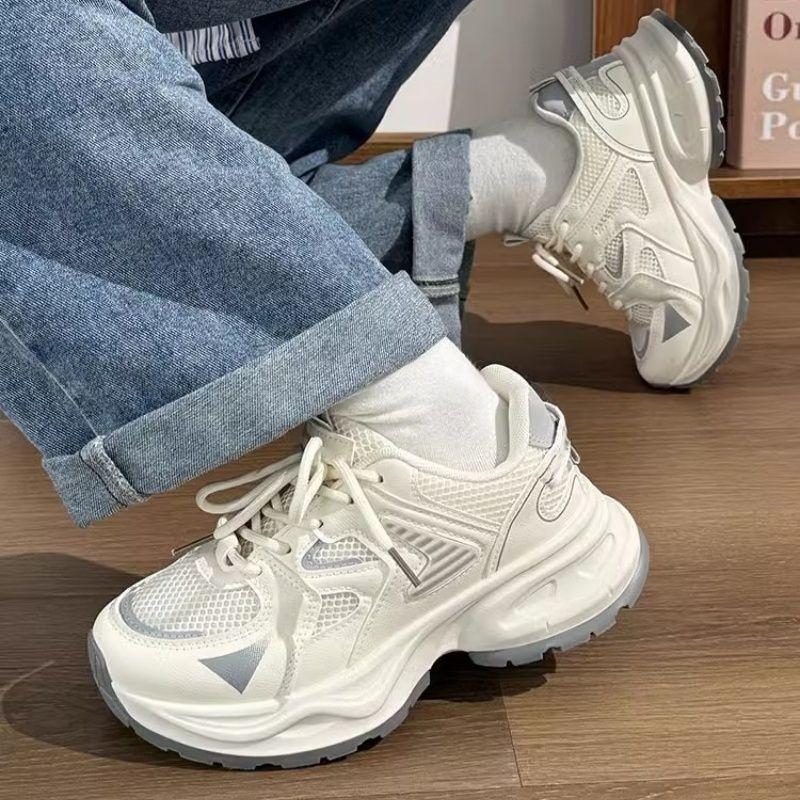 Lightweight platform dad shoes women's spring and autumn 2025 new little white shoes autumn versatile shallow mouth sports shoes women's shoes