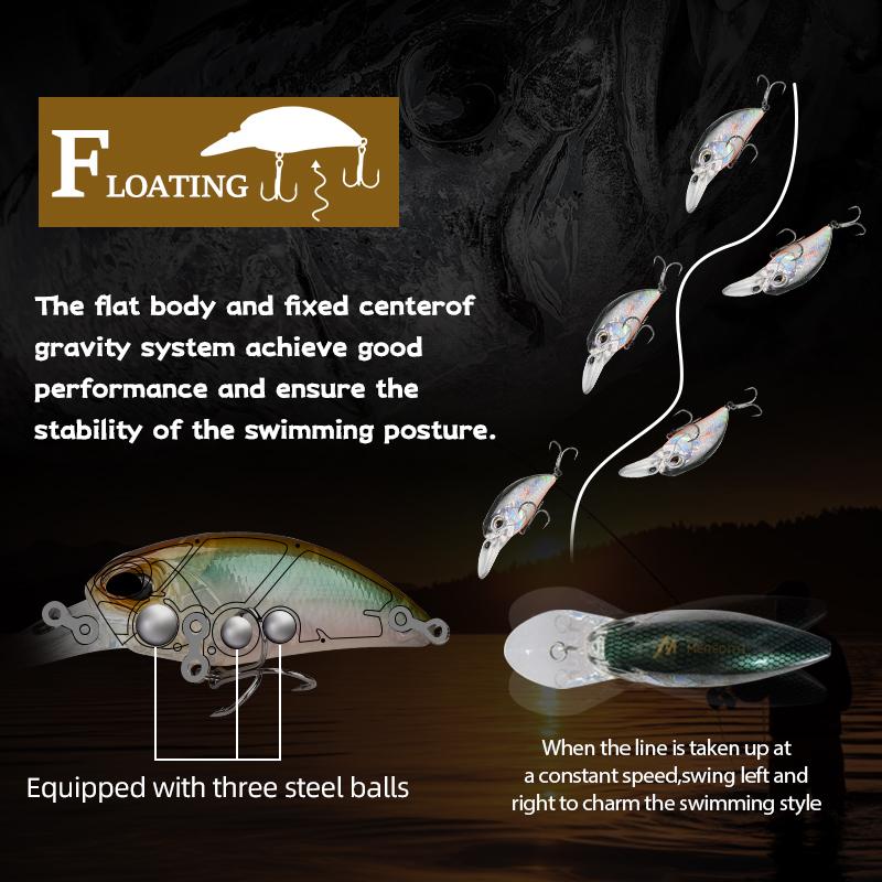 M65 65mm Meredith Jerk Crank 14g Floating 225m Treble Hooks Pike Bass Pz0165f