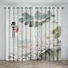 Китайский стиль Природный пейзаж Шторы Горы Реки Озера Цветы Растения Элегантные Шторы 2 Панели Гостиная Спальня Декор