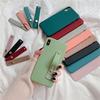 Silicone Wrist Strap Bracket Phone Case for iPhone Samsung Xiaomi Huawei Holder Soft TPU Cover