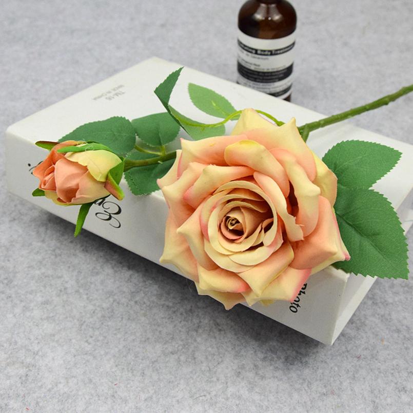 1pc Artificial Flowers Silk Rose Home living room Vase Outdoor garden Wedding bridal bouquet Christmas Decoration Diy gift box