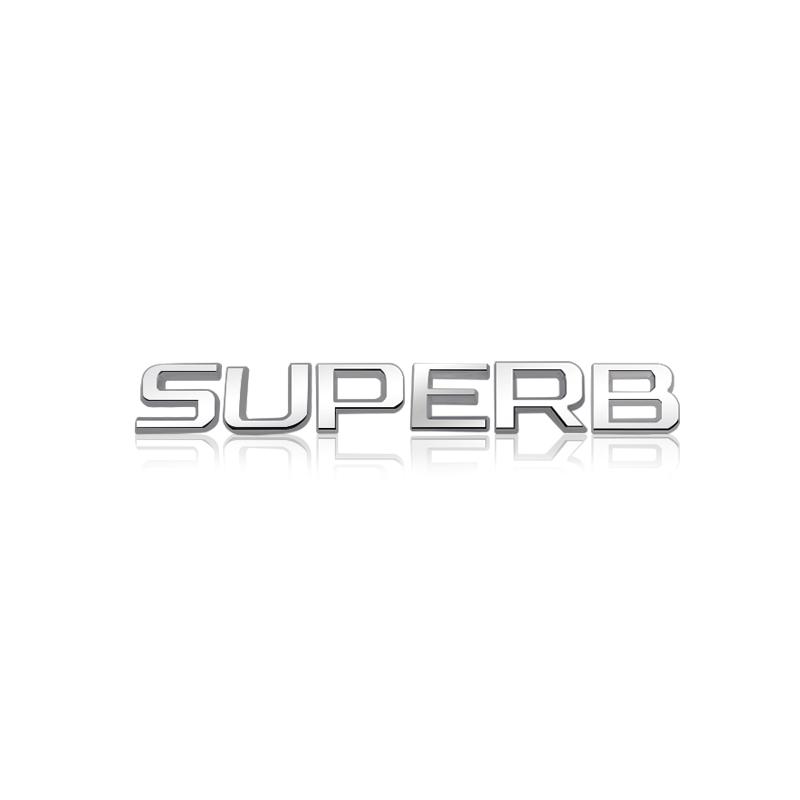 HGWE4 Bright silver Metal car Rear trunk Decals Emblem badge sticker For Skoda 4x4 Yeti Octavia Superb Fabia Kamiq Karoq Kodiaq Rapid