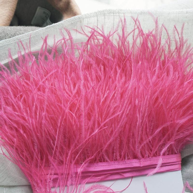 Decorative Feather Cloth Strip 10-15Cm Ostrich Hair Cloth Edge Dress Cuffs Latin Dance Skirt Diy Clothing Accessories