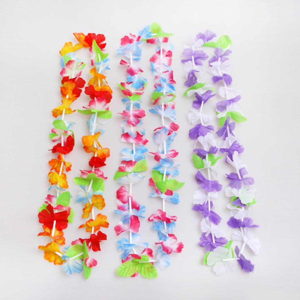 Набор из 50 гирлянд-ожерелий из цветов для пляжа, для DIY-декора, гирлянды для улицы, для путешествий, праздника, дня рождения, выпускного вечера