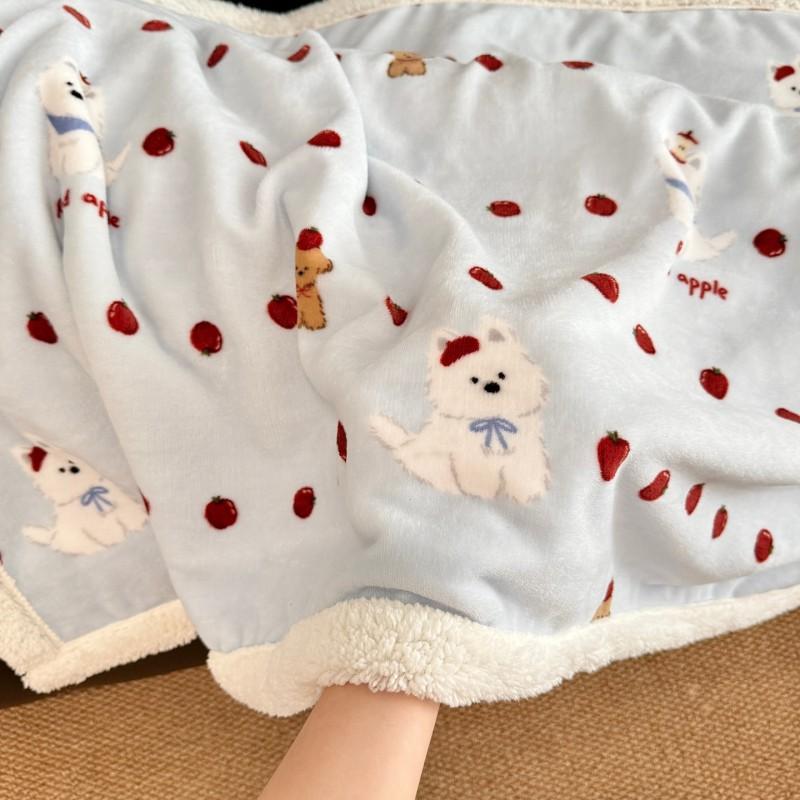 Soft Plush Double-Sided Blanket Baby Toddler Sofa Bed Cozy Fleece Throw 70x100 100x150 150x200 200x230cm
