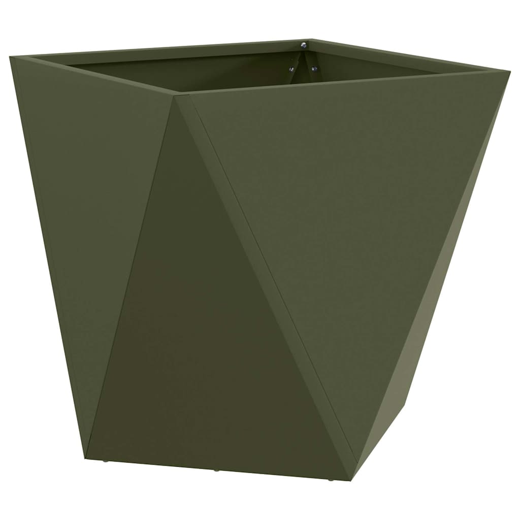 Plant Pot Olive Green 50 x 50 x 50 cm Steel