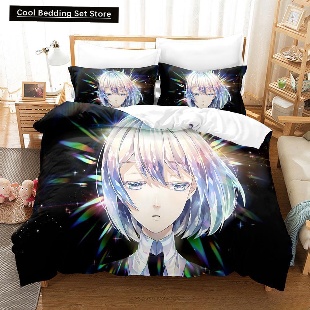 3D Печать Аниме Houseki no Kuni 2/3 предмета Комплект постельного белья Односпальный Полуторный Двуспальный Кинг-сайз Комплект для кровати Взрослый Детский Спальня Пододеяльник Комплекты