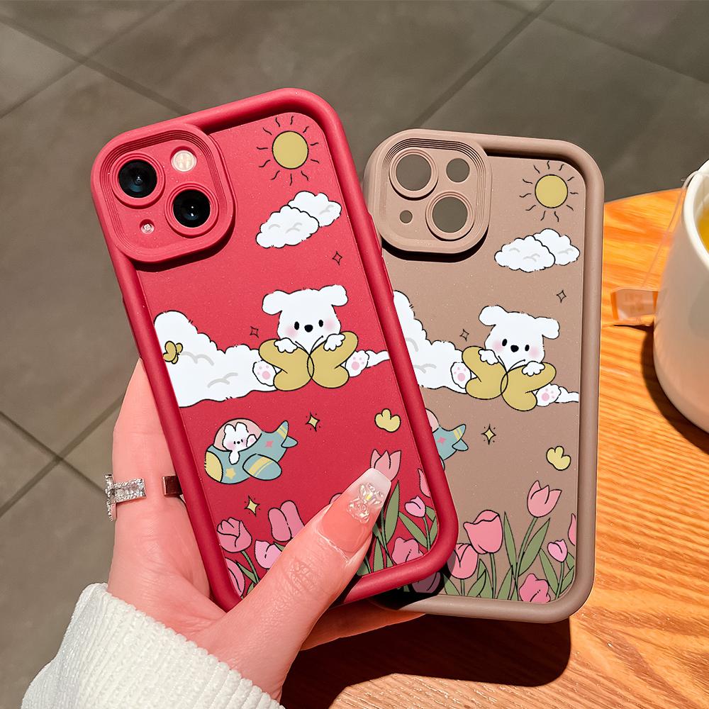 Cute Cartoon Soft Phone Casing for Realme OPPO Reno VIVO Infinix Tecno Oneplus Full Cover Camera Shockproof Protection Rubber Case Cover