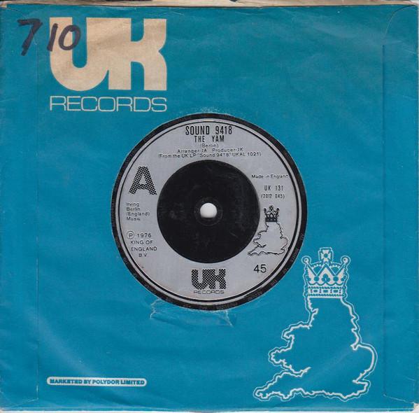 7-дюймовая пластинка SOUND 9418 - The Yam UK131 UK Records 1976 UK Pop Б/У