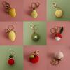 Creative Fruit Series Crochet Keychain Pendant Cute Mango Keyrings Hand Knit Keyrings Exquisite Backpack Decoration Gifts
