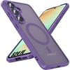 Case for Samsung Galaxy S24 FE with Magnetic Circle and Camera Protection, Silicone and Translucent Purple PC