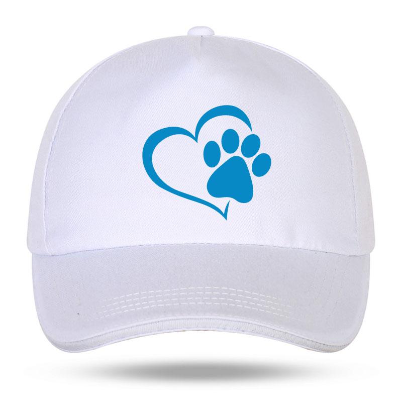 New Unisex Women Fashion Cute Dog Paw with Peach Heart Baseball Caps for Hip Hop Cotton Trucker Cap Bone Dad Hats