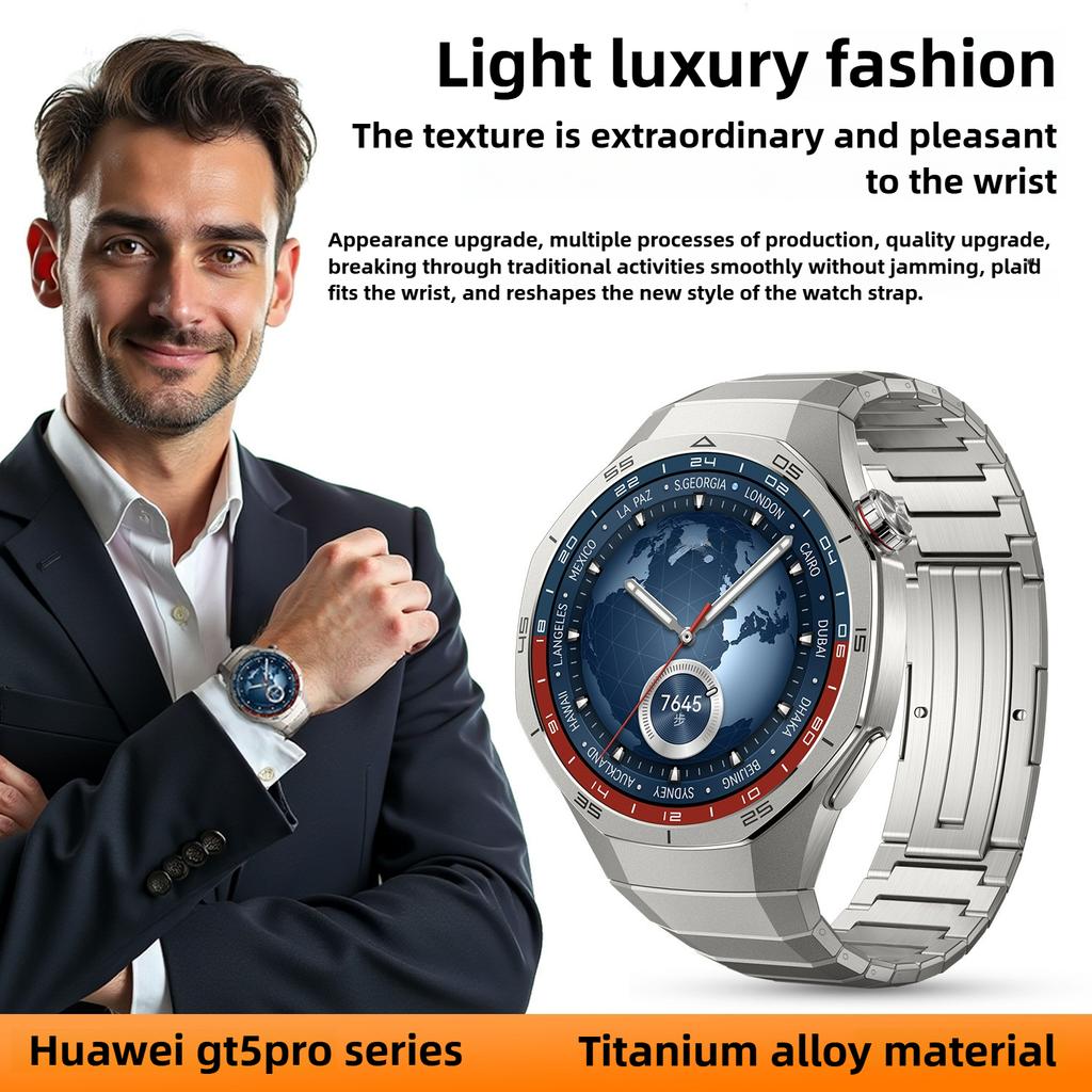 Оригинальный ремешок No Gaps Luxury Titanium для Huawei Watch GT 5 Pro Металлический браслет для Huawei Watch GT5 Pro Специализированный ремешок для часов