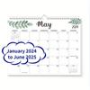 1 Wall Calendar January 2024 To June 2025 Calendar, 14.8 X 11.5 Inch Desktop Calendar Leaf Pattern Calendar, 18 Months, Bimetallic Binding