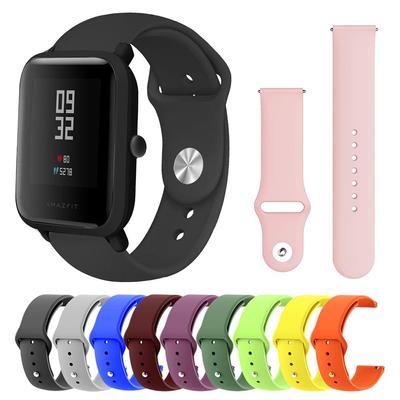 Силиконовый ремешок 20 мм для Xiaomi Huami Amazfit Bip Lite/Bip S/Bip U/Pop Pro, ремешок для умных часов Huami Amazfit GTS 3