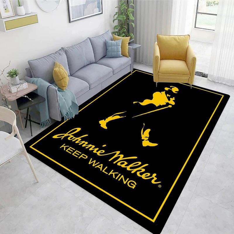 Whiskey J-Johnnie Walker Logo Carpet Floor Mat - Sofa Wine Cabinet Bathroom Decoration Area Rug Gift