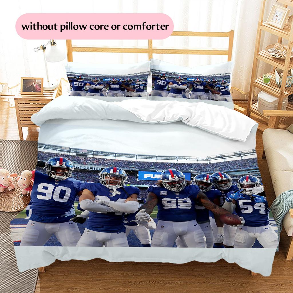 Giants Players Pattern Bedding Home Decoration Birthday Gift ( 1 duvet cover + 2 pillowcase, without core),fan merchandise.