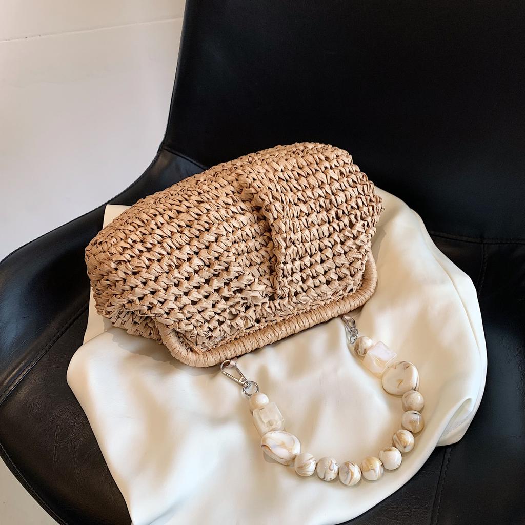 Small Straw Underarm Bags for Women 2024 Summer Crossbody Bags Lady Travel Purses and Handbags Female Shoulder Bag