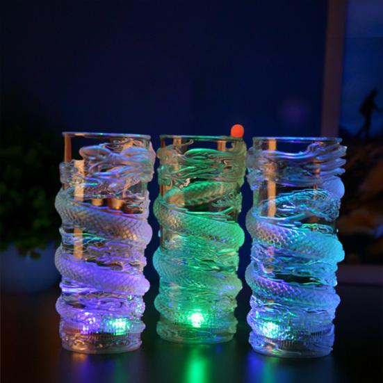 Светящаяся чашка для пива, светодиодная, меняющая цвет, чашка дракона, активируемая водой, прозрачная кружка для питья для барной вечеринки