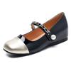 Single Shoes Women's Flat Bottom Inner Height Increase Evening Gentle Shoes with Skirts Shallow Mouth Mary Jane Shoes