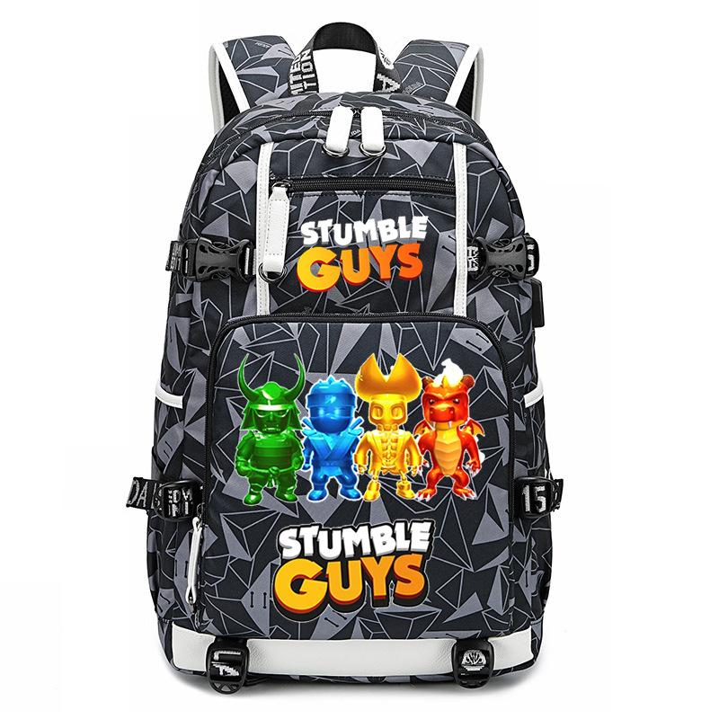 Game Stumble Guys Collision Party Peripheral Printed Student School Bag Camo Bag Sports Bag Backpack