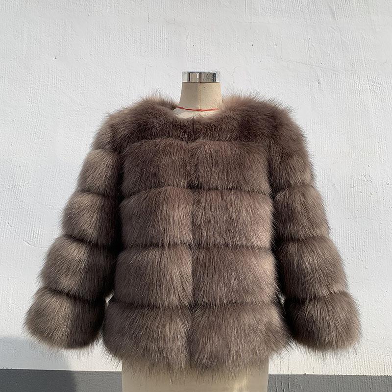 Мех искусственный мех лисы сращивание шуба женская зимняя новая имитация мода теплая искусственная шуба