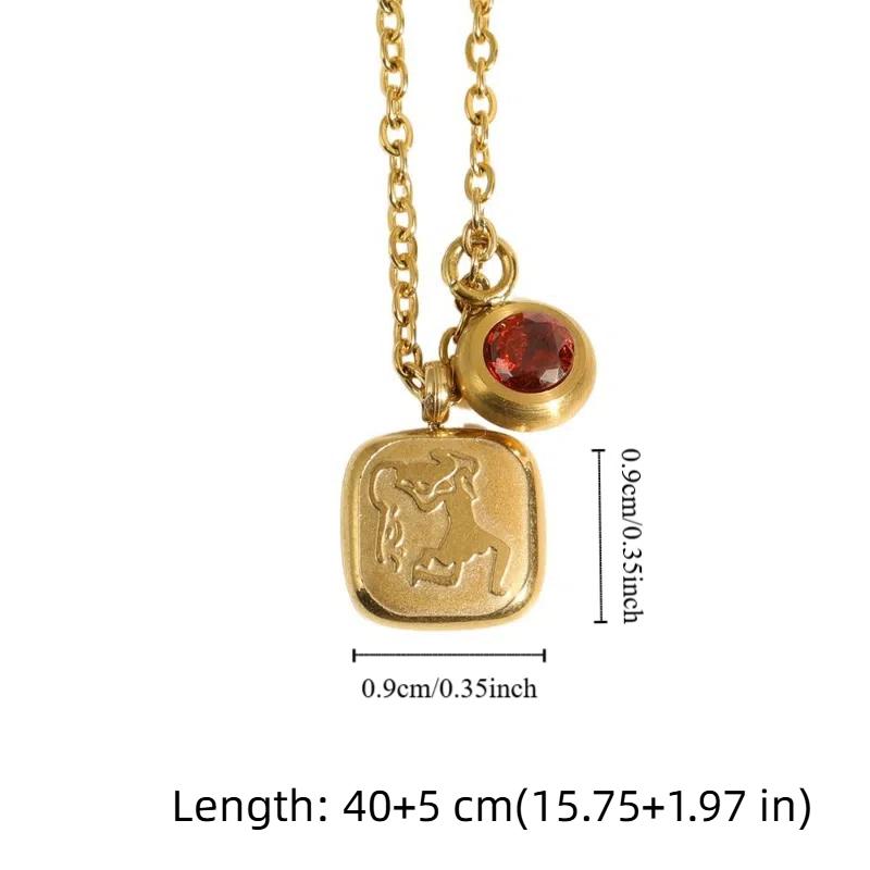 Кристальная цепочка на ключицу Женский кулон Богемное золотое ожерелье Ожерелье 12 знаков зодиака Девушки